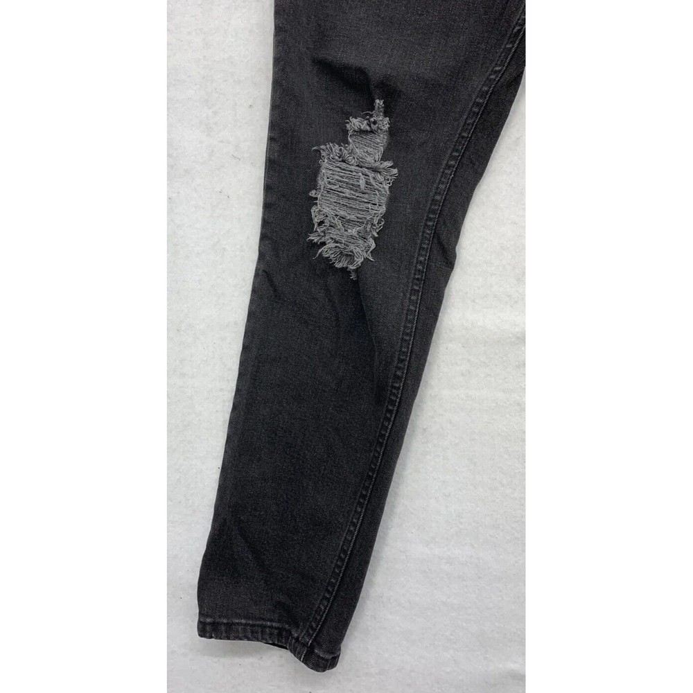 BooHoo MAN Denim Jeans Button Fly Embroidered Black Mens Size 36 Regular - Picture 9 of 14
